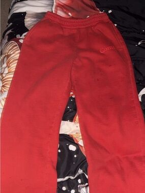 Comfrt Red Fleece Sweatpants - Cozy Everyday Bottoms